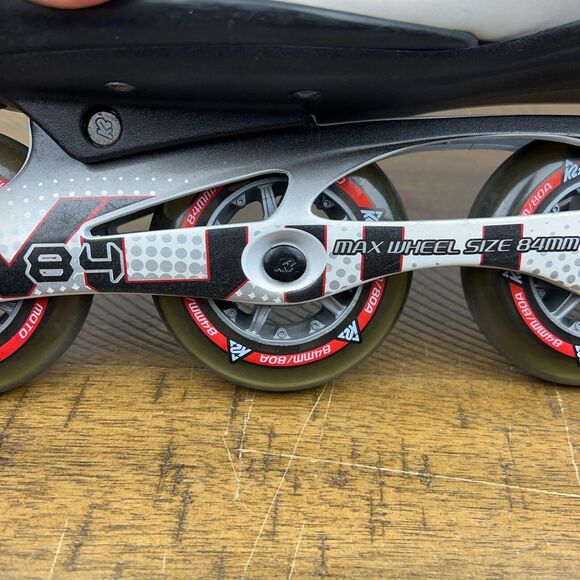 K2 Moto M84 Inline Skates Mens 11 White Rollerblades Racing Roller Blades 84mm - Picture 10 of 12